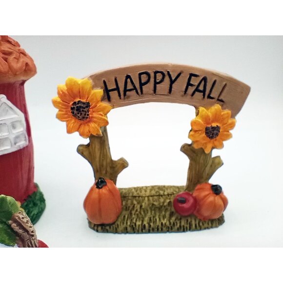 Fairy Garden Gnome Fall Themed House Signs Apples Miniature Dollhouse 9 Pieces - Picture 5 of 12